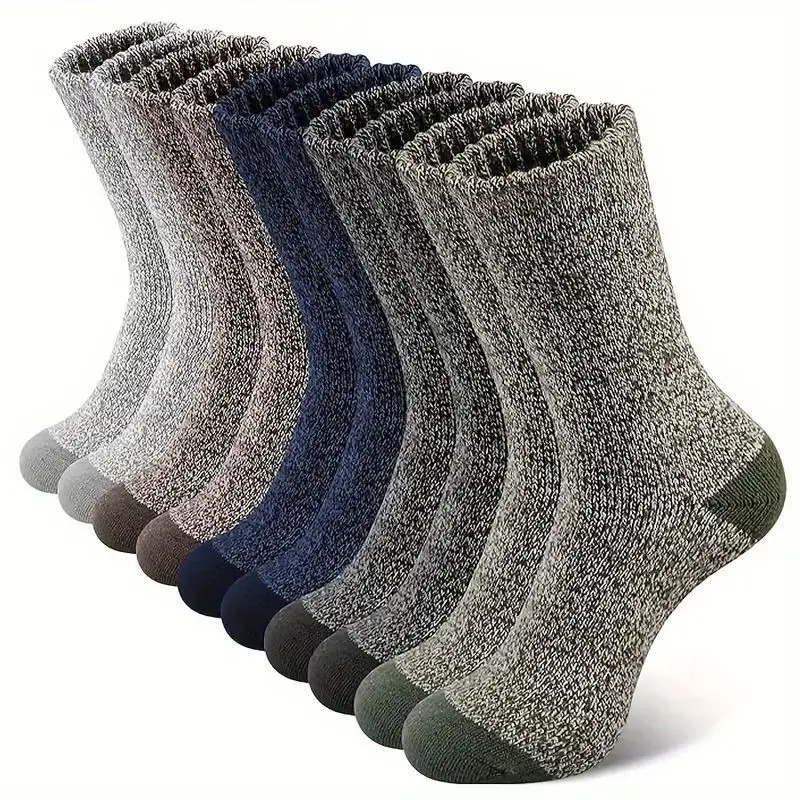 5 Pairs Merino Wool Socks For Men Super Thick Hiking Socks Thermal Comfortable Soft Socks For Cold Weather