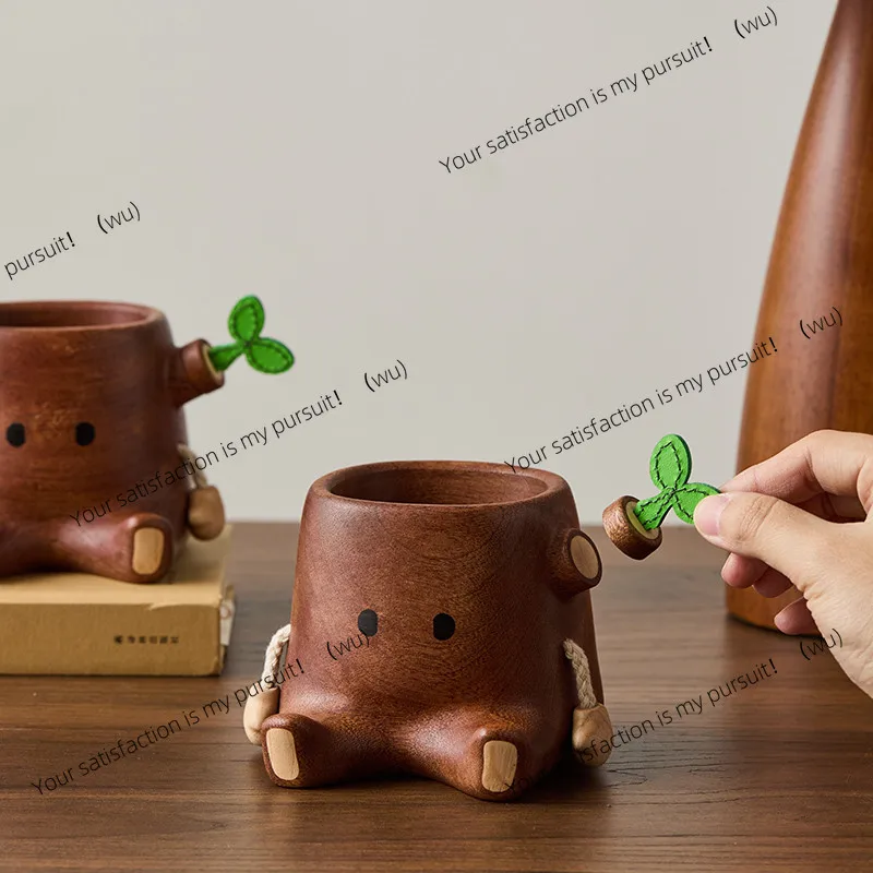 

ZOCI-Desktop stump pen holder, large-capacity pencil storage box, makeup brush drum, multi-function desktop decoration ornaments
