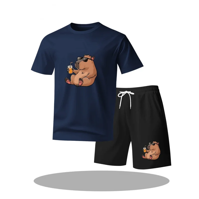 

2026 New "Chill Capybara" Fun Leisure Set, Relaxed and Healing Design, Breathable and Comfortable for Summer, Unisex