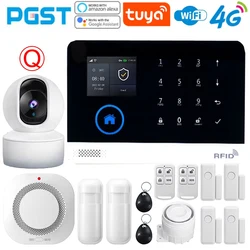 Tuya Wireless home alarm，4G smart home alarm system,WIFI,GSM,Home Security Alarm System Touch Keyboard RFID APP Wireless At hom
