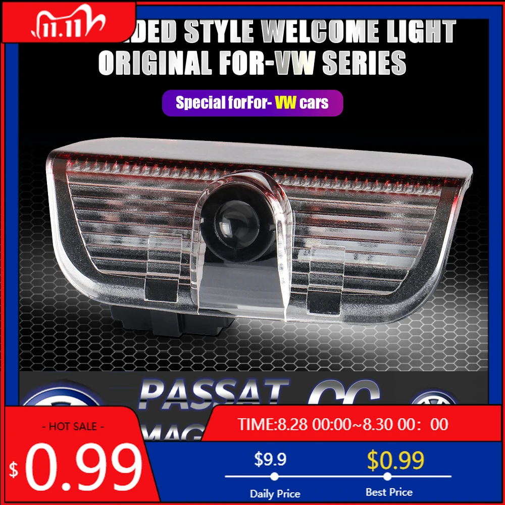 

Колпаки ступиц для Volkswagen VW Golf Tiguan Passat Variant B8 Touran Touareg Eos, беспроводная лампа, проектор двери автомобиля, светодиодный Welcom