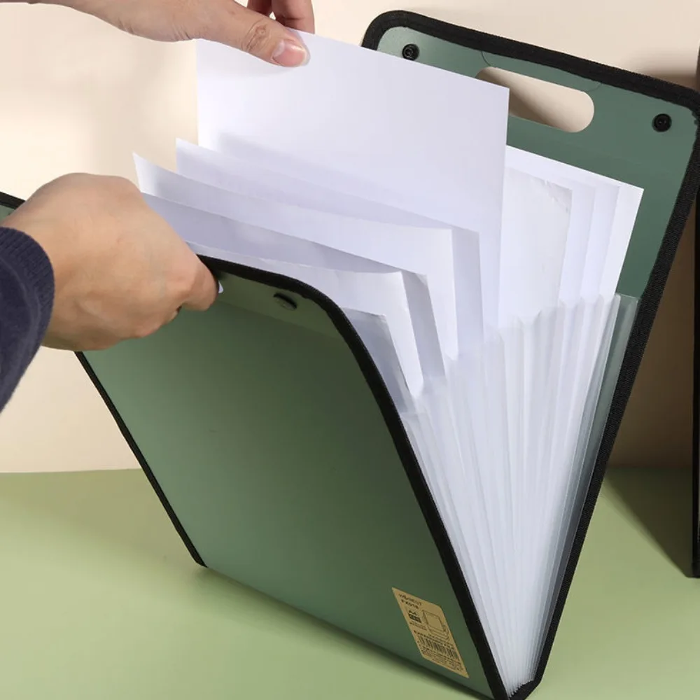 

Handbag Briefcases A4 Vertical Folder Organ Bag Portable 13 Pocket File Folders Durable PP Material A4 File Storage Bag Student