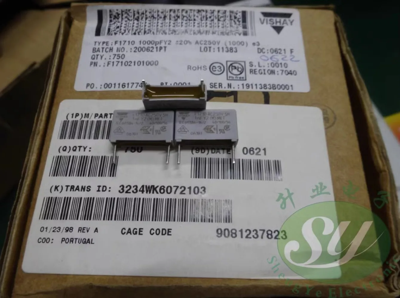 

20PCS F1710 0.001uf/250vAC 1.0nf 1000pf 1nf 102 Y2 New 15mm film capacitor