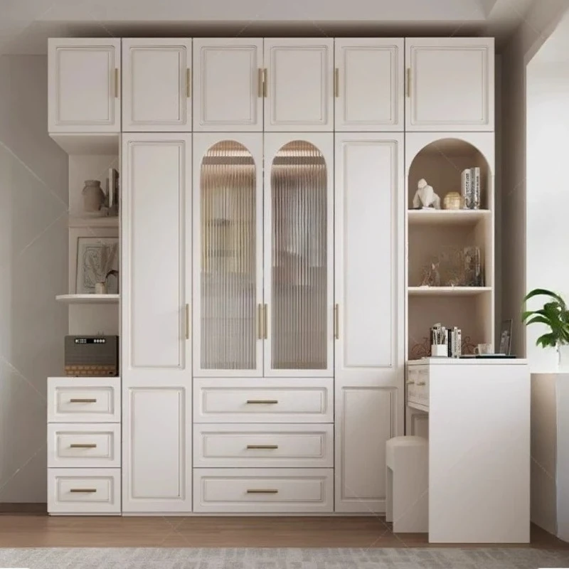 white Closet for clothes Home bedroom Organizer comfortable storage Cabinet/ Closet full save shelves shelf wardrobe furniture