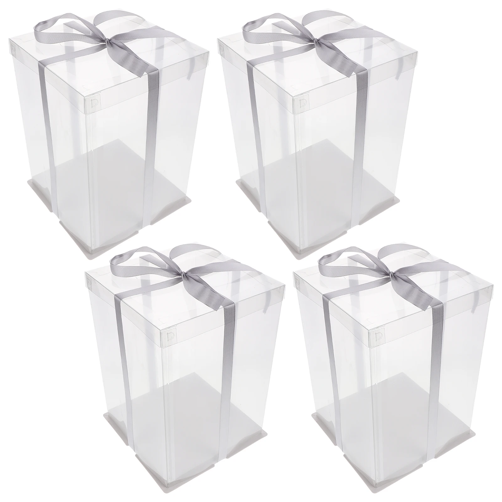 

4Pcs Clear Cake Boxes for Birthday Cakes Waterproof Oilproof and Ideal for Bakery Use Cake Clear Boxes Candy Packing Box