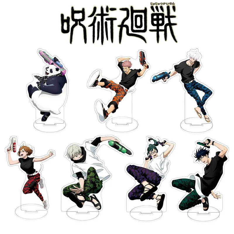 15cm Jujutsu Line Anime Figre Acryc S Carrier Model Plat Yuji Wederzijdse hulp Satoru Kugisaki Nobara Panda Fushiguro Megumi Inumaki Thorn