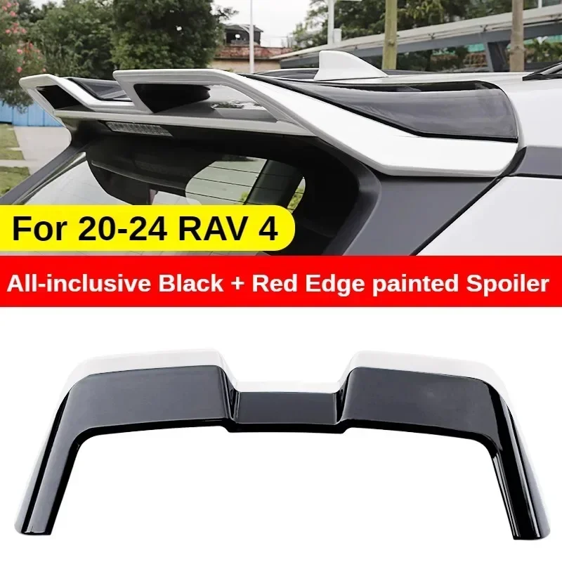 Black Red White Carbon Look Painted High Quality ABS Spoiler Wing For 2020 2021 2022 2023 2024 Toyota Rav4 4