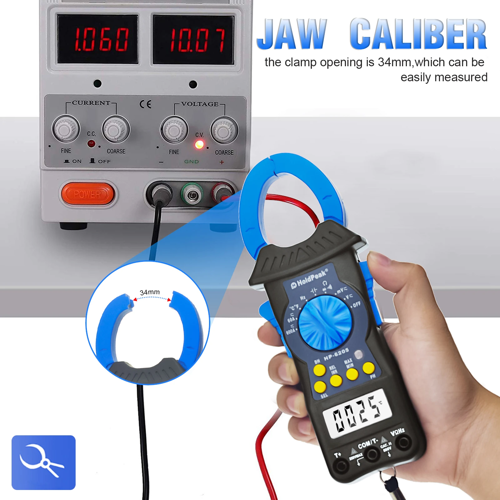 تصميم رفيع للغاية مع فكي مزدوج الفتح، ومقياس متعدد بمشبك رقمي تلقائي بقدرة 6000 عدد، مثالي للقياسات الكهربائية. #5