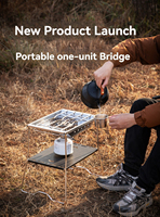 CAMPINGMOON G-38 Unit Multi functional Bridge Camping Barbecue Table Stainless Steel Camping Foldable Expansion Stand