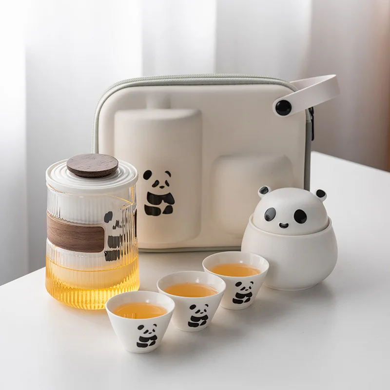 Panda kung fu tea set cup set portable travel