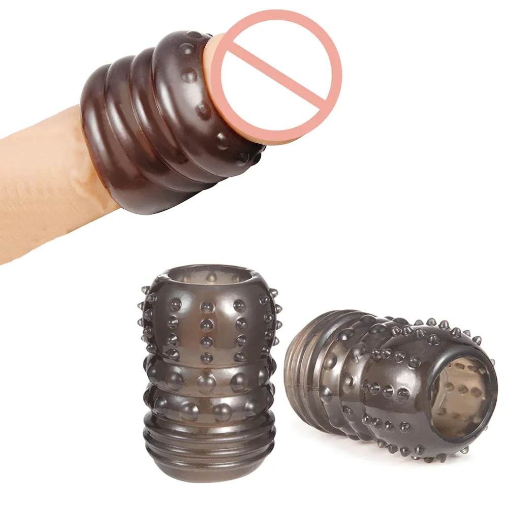 

Reusable Foreskin Blockage Ring Glans Protect Penis Sleeve Male Chastity Cage Delay Ejaculation Thickening Penis Rings Sex Toys