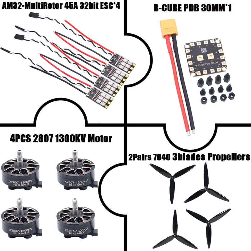 B-CUBE AM32-MultiRotor 45A 32bit ESC Support 3-6S Brushless Motor Support DShot300 600 PWM FPV F4 722 Flight Control