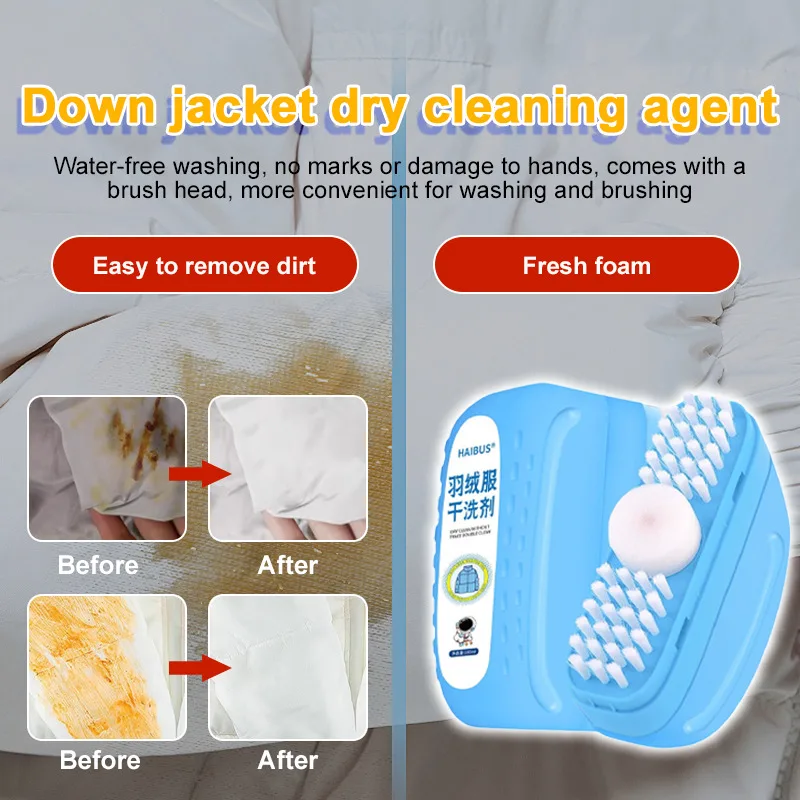 【Down Jacket Dry Cleaning Agent/Washing And Brushing Two-in-one】Water-free Cleaning Detergent For Clothing Stain Removal