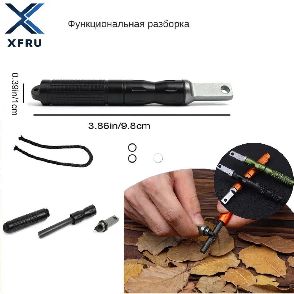 1pcsSteel Lighter, Survival Fire Steel Scraper Outdoor Emergency Survival Tool for Travelling Camping Hiking