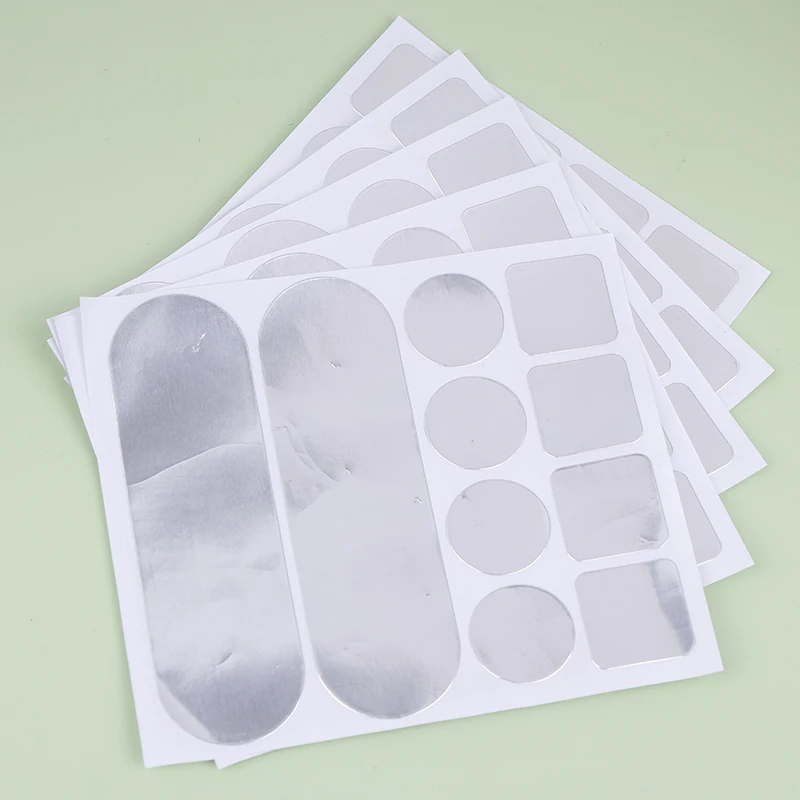 5 uds pegatina de olla de acero inoxidable cinta de reparación autoadhesiva parches de olla impermeable cinta de papel de aluminio resistente a altas temperaturas