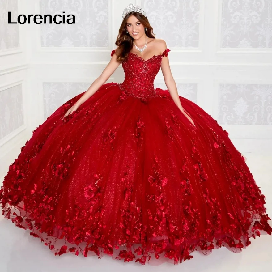 Lorencia Smaragdgroene Quinceanera Jurk 3d Bloemen Applique Kralen Met Cape Baljurk Sweet 16 Vestidos De 15 Años Yqd706