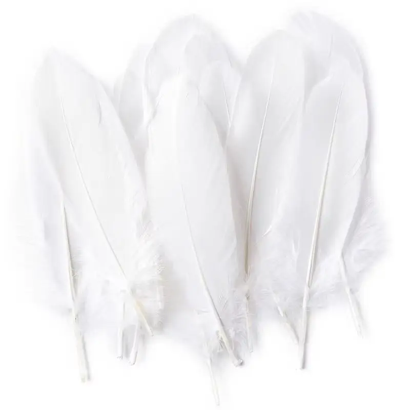 Plumes d'oie naturelles 15-20cm, 50 pièces, Plume blanche pour la décoration de la maison, artisanat, bricolage, décoration de bijoux de fête