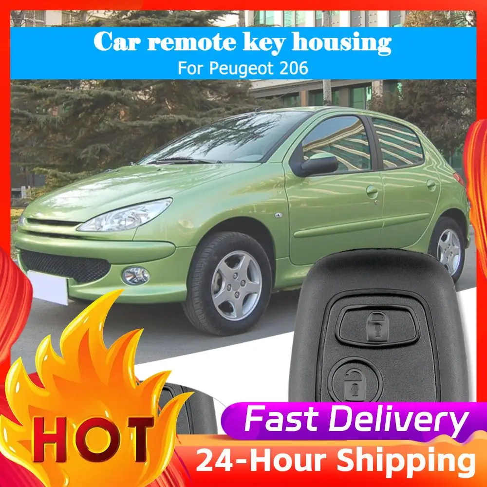 

Практичная сменная накладка на кнопки из АБС-пластика, противоударный износостойкий чехол для кнопок автомобильного ключа для Peugeot 206