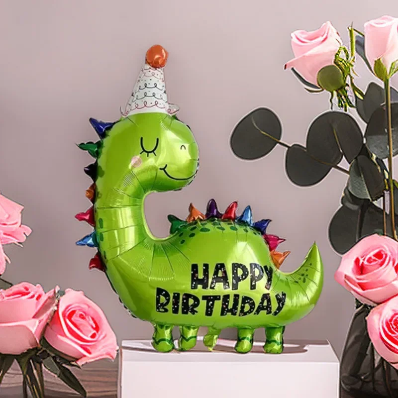 Ballon en film d'aluminium dinosaure, ensemble de décoration de fête d'anniversaire pour enfants, ballon de style dinosaure