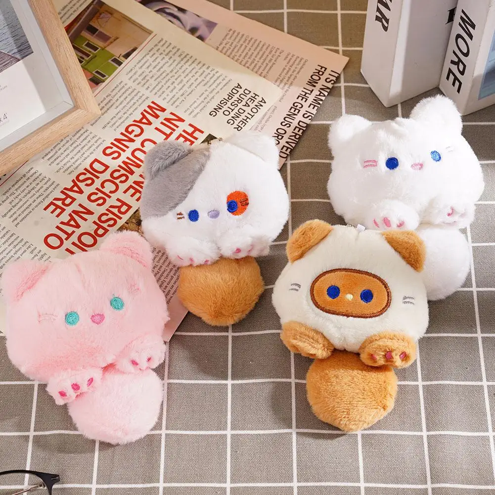 พวงกุญแจหางแมวยาวแฟชั่น ตุ๊กตาแมวน่ารัก พวงกุญแจตุ๊กตาแมวสีสันสดใส ตุ๊กตาแมวนุ่มนิ่มน่ารัก