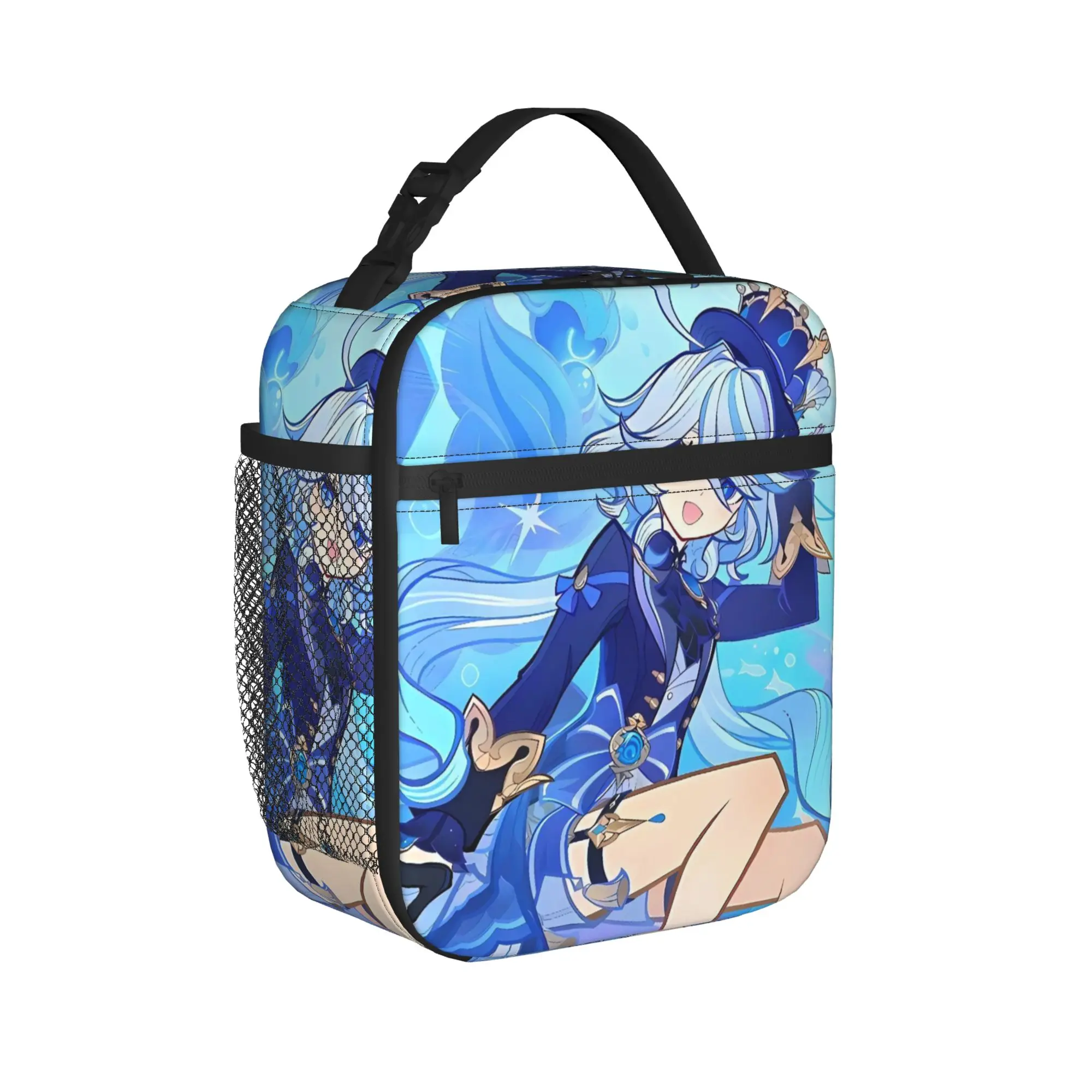 Genshin Impact Lunch Bag For Unisex  Designer Lunch Box Fun Office Cooler Bag Portable Oxford Tote Food Bags