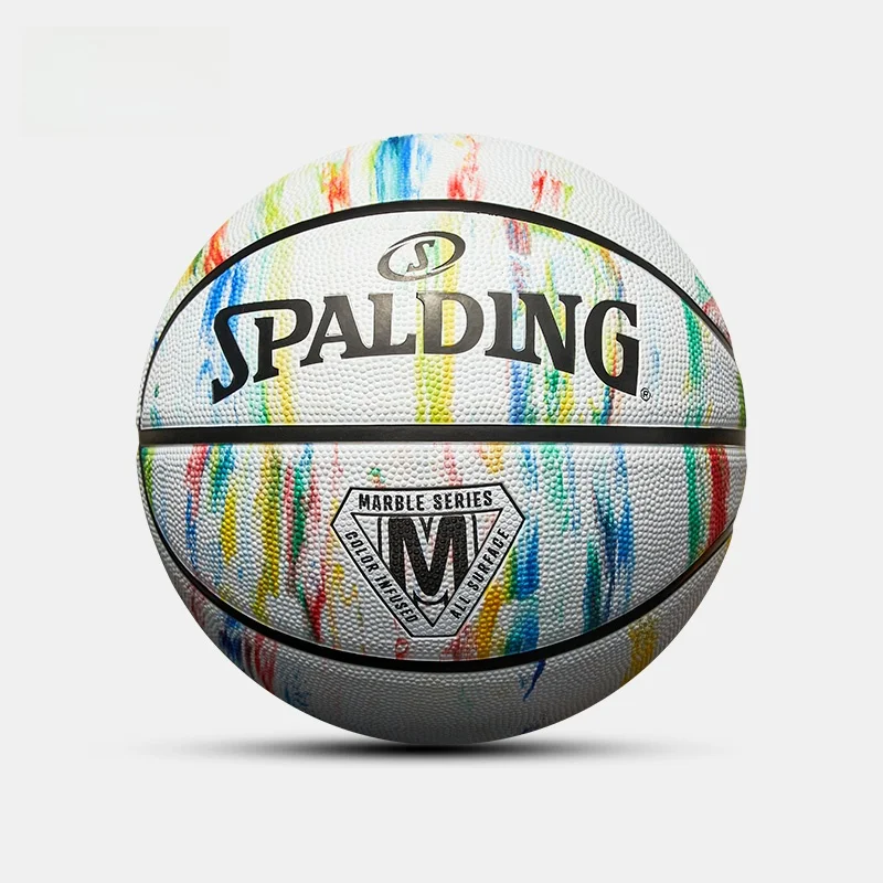 Bola de basquete Spalding No.7 de borracha para adultos, treinamento ao ar livre, antiderrapante, resistente ao desgaste, ade...