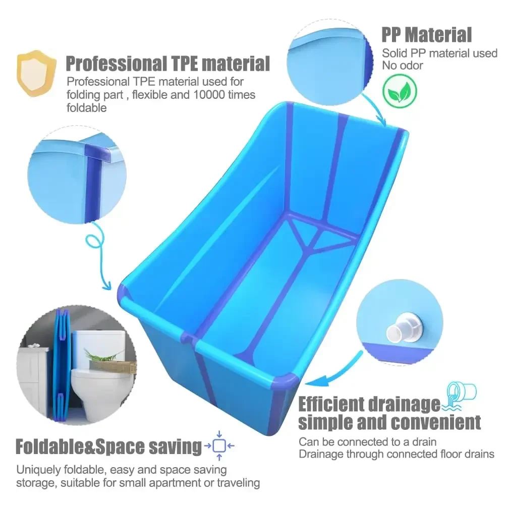 

BestsellerPortable Folding Bathtub for Toddlers and Children, Lightweight and Collapsible for Twins and Petite Adults