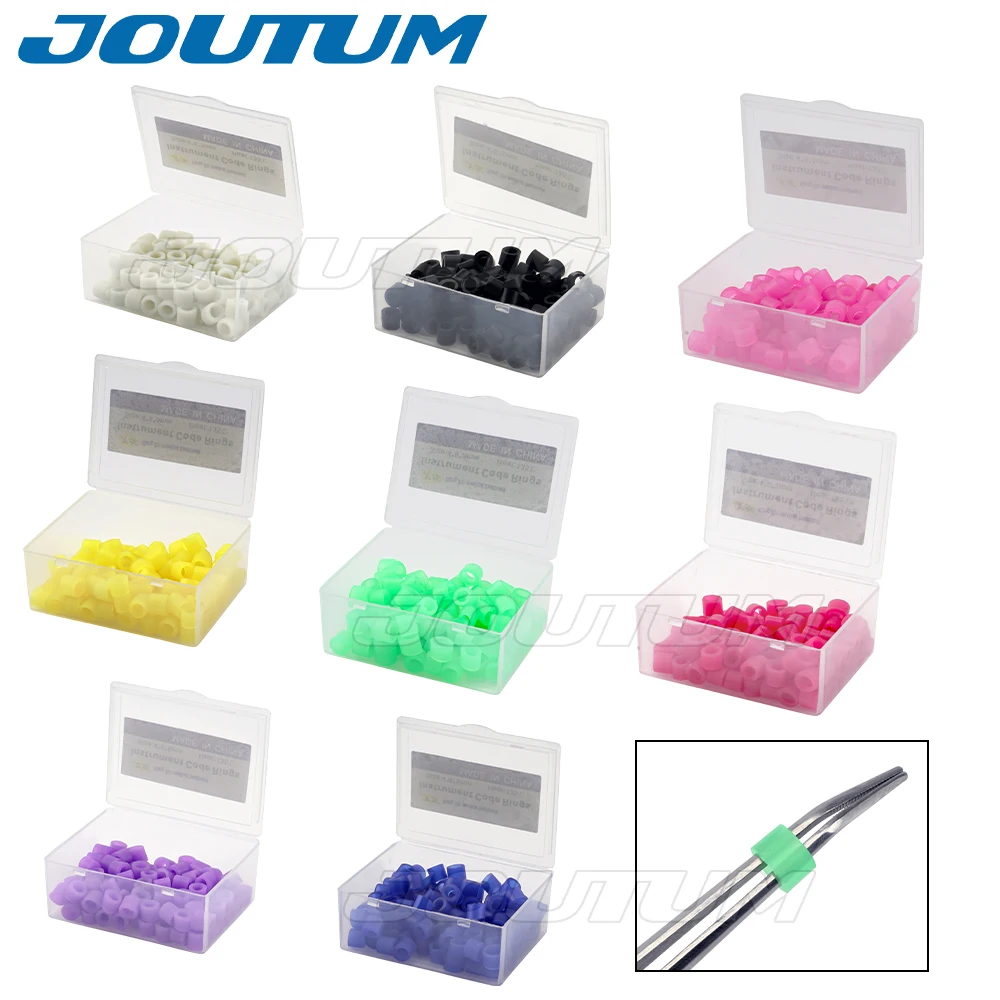100Pcs Dental Silicone Ring Multi-Color Autoclavable Disinfection Identification Circle Multi-Color Dental Orthodontic Instrumen