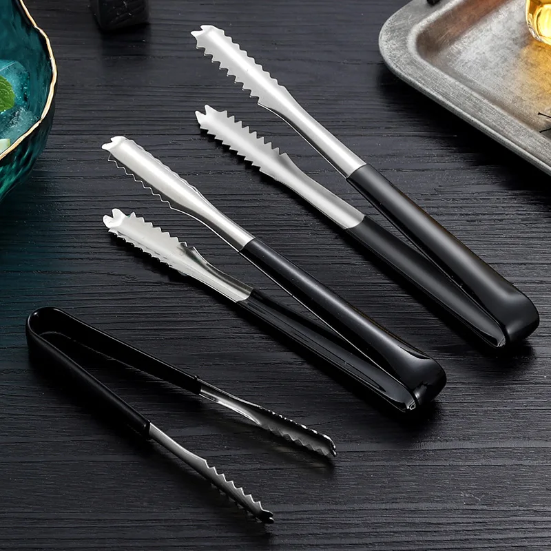 Stainless Steel Ice Tongs, Non-Slip Ice Cube Clips, Sugar Cubes, Barbecue Food Tongs, Tweezers