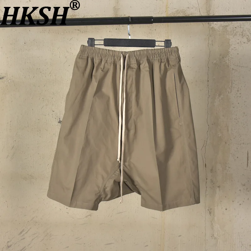 

HKSH Весна-Лето Новые Мужские Модные Шорты-Харемы из Темного Хлопка с Заниженной Талией, Трендовые Шорты-Капри в Стиле RO, Модель HK22136