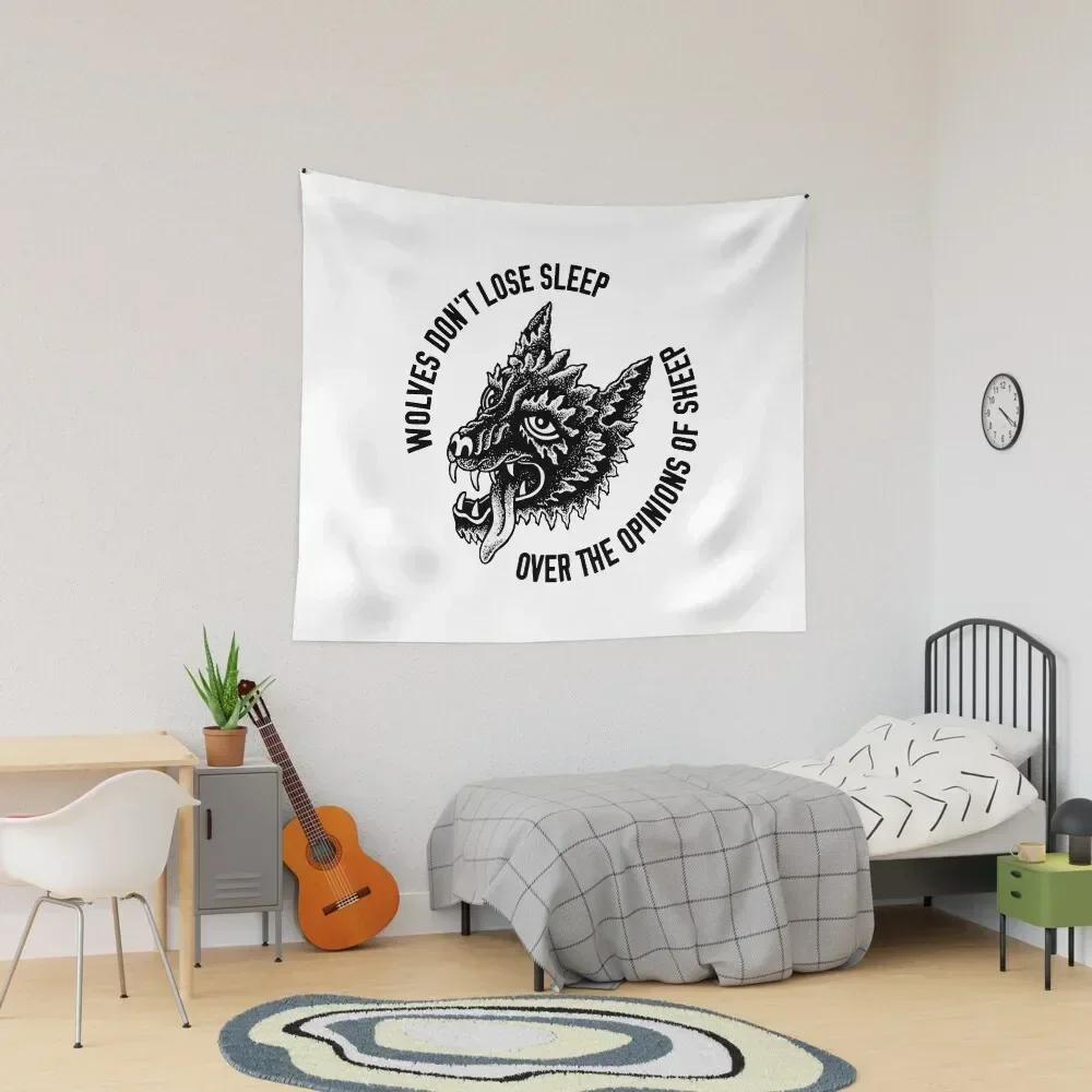 Wolves Don't Lose Sleep Over The Opinions Of Sheep Tapestry Anime Decor Wall Hanging Wall Tapestry