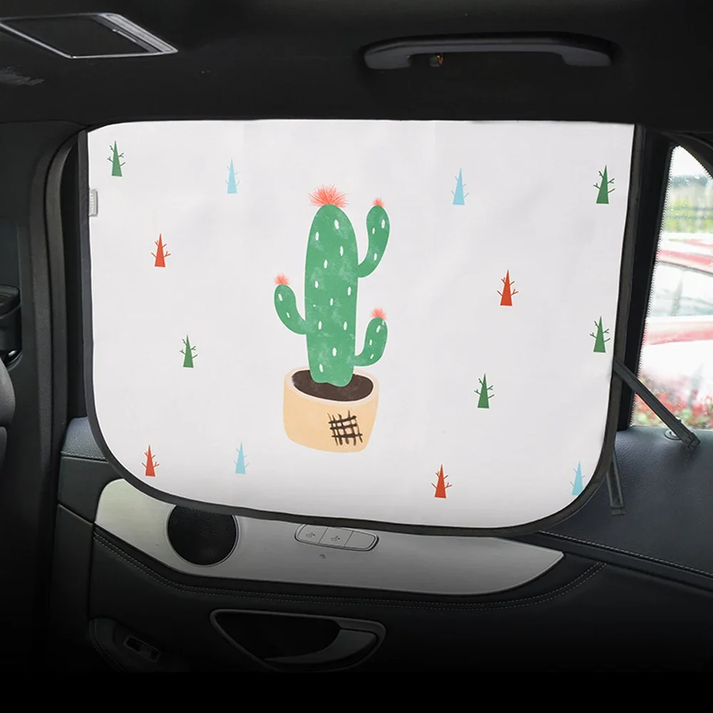 Universal Car Sun Shade Cover Magnetic UV Protection Curtain Side Window Sunshade Cover For Baby Kids Cute Cartoon Car Styling view 2