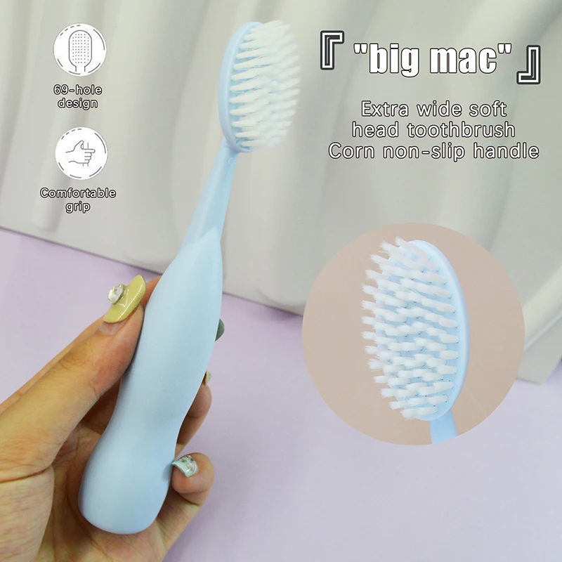 Brosse à dents à grosse tête pour les soins bucco-dentaires, livres oraux profonds, poils souples, brosse à dents manuelle pour couple, brosse à dents mignonne