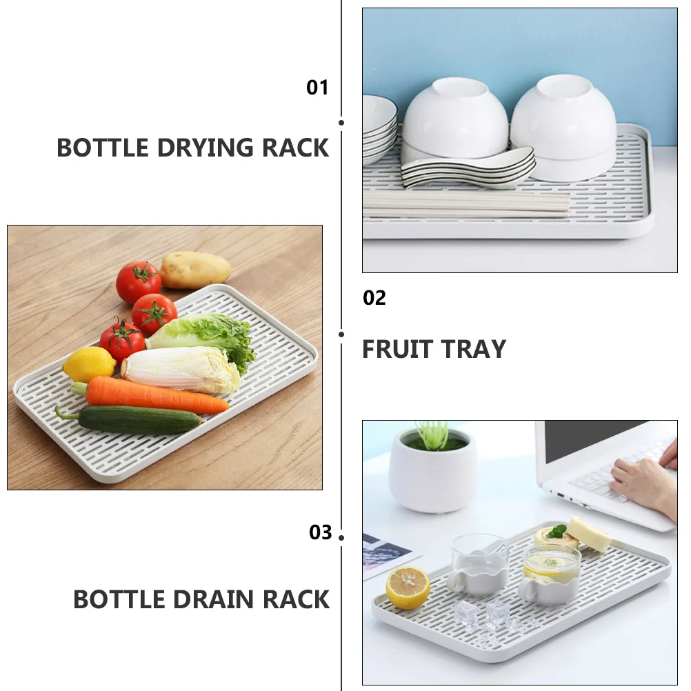 

Detachable Drain Board Fruit Tray Double Layer Draining Rack For Baby Bottles Milk Bottles Kitchen Organizer Serving Tray
