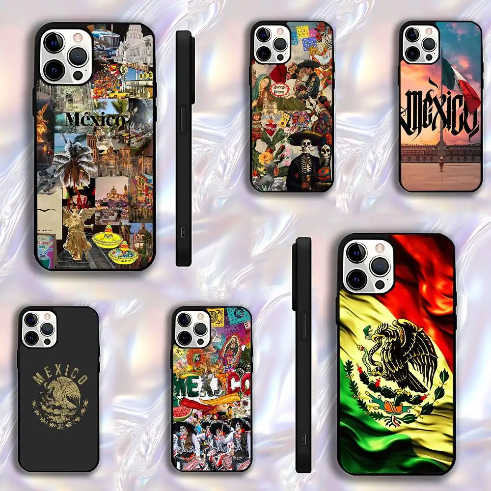

Mexico National Emblem Flag Phone Case For iPhone 17,16,15,14,13,12,11,Pro,Max,Plus,E,Air,Mini Protective Black Cover