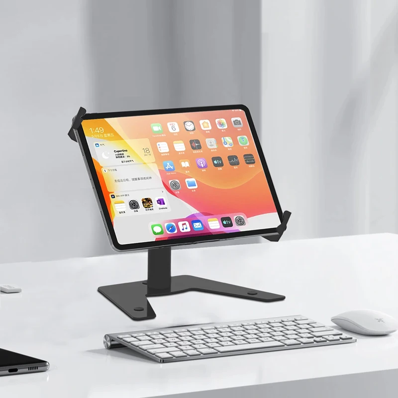 High Quality Round Metal Tube Profile Table Stand For iPad