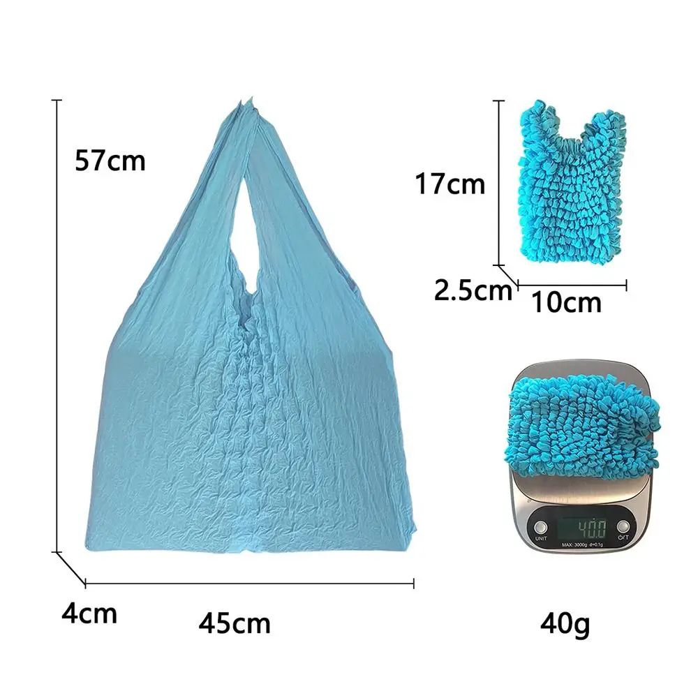 Capacity Handbag Tote Bubble Elastic Paddy Bag Flexible Stretch Bags Shopping Bag Fold Pleated Storage Bag Mini Bag