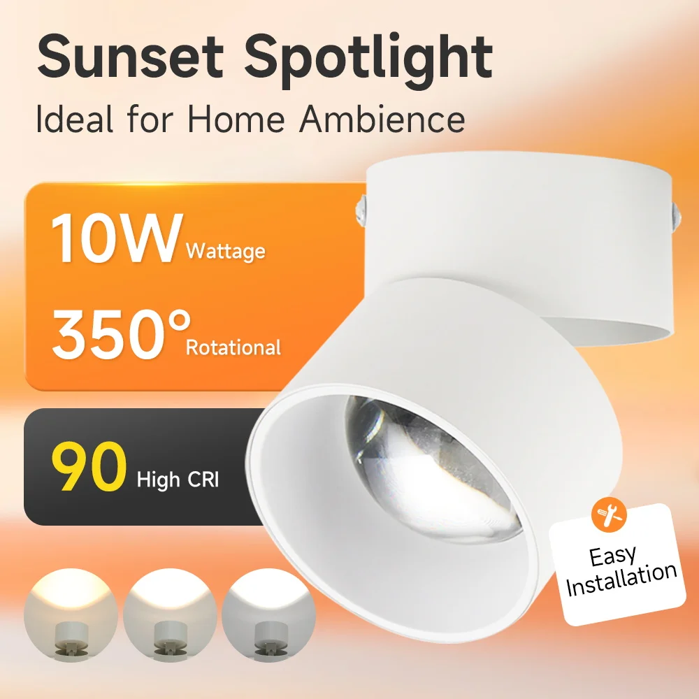 Sunset Lamp Led Spot Light Interior Decor Chandelier Hill Arc Luminaire Spotlights for Living Room Bedroom Store Ambient Lights