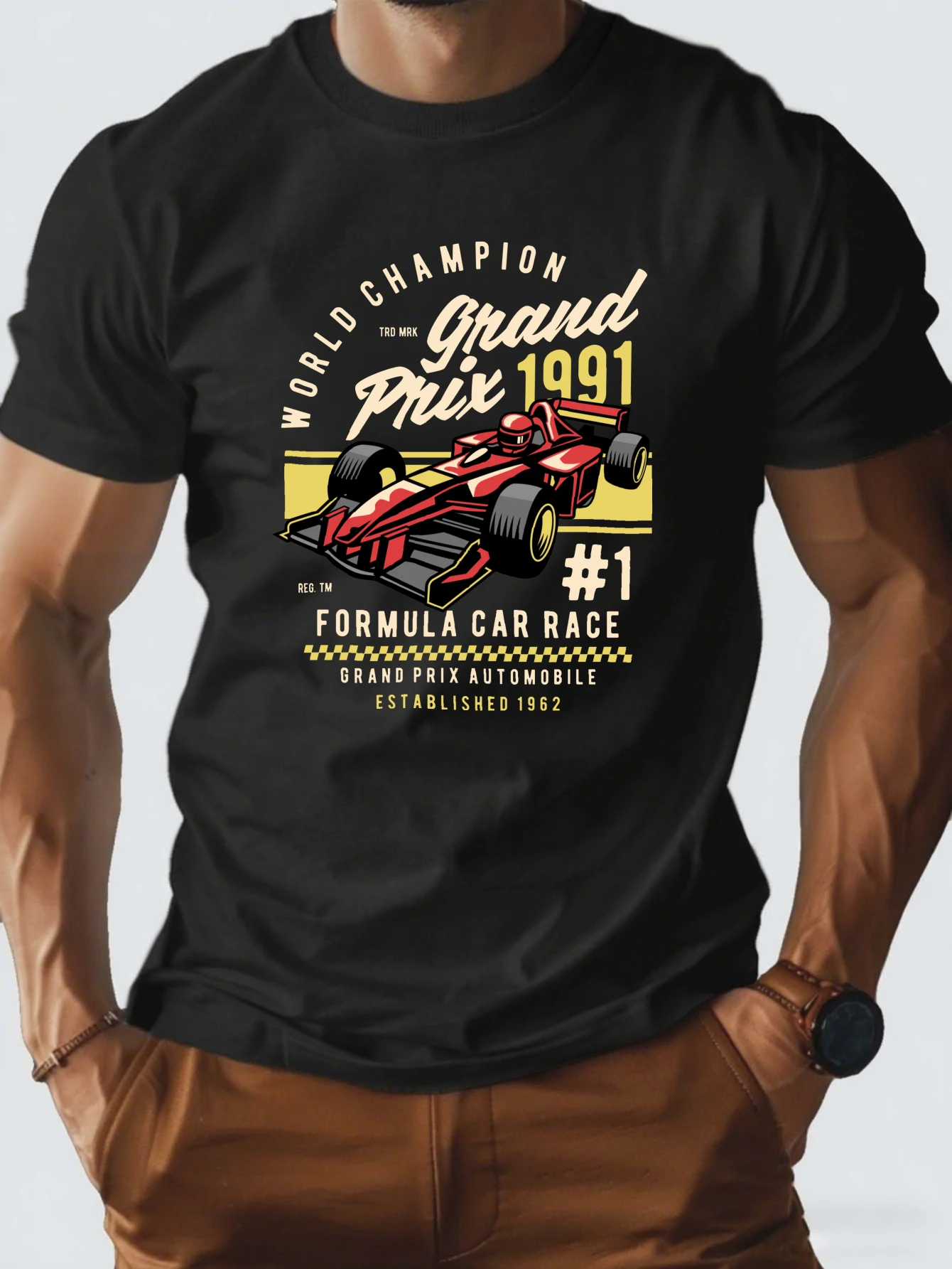 

Men's Vintage Hot Rod Car T-Shirt Drag Racing Retro Casual Streetwear Cotton Tees