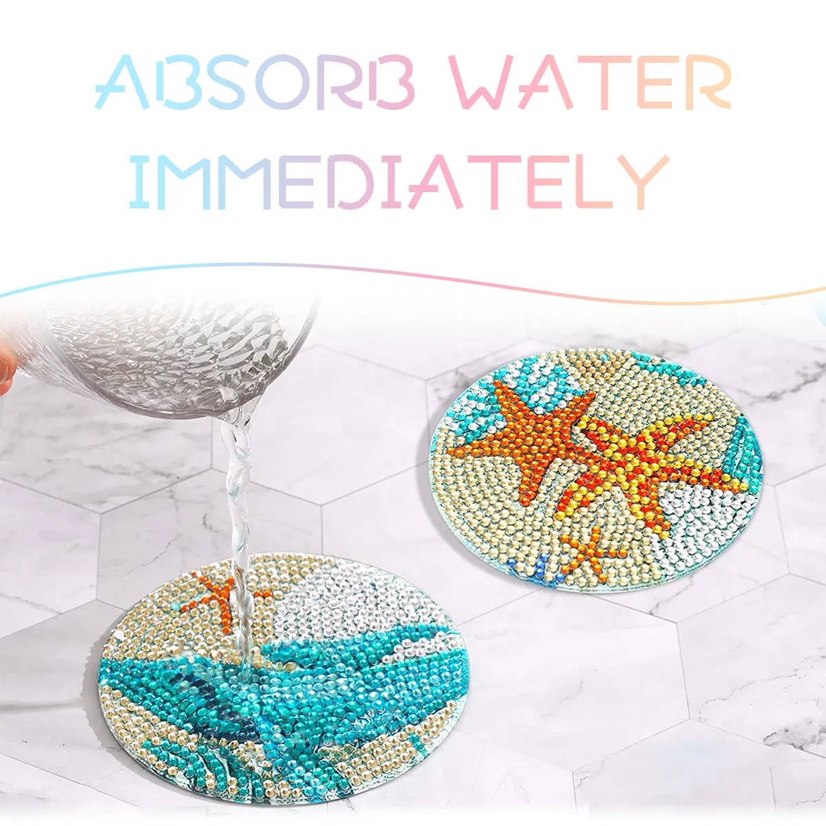 8 قطعة/مجموعات الماس اللوحة كوستر ماندالا الماس التطريز الوقايات Diy بها بنفسك الحرف لوازم للمبتدئين غرفة الطعام ديكور #5