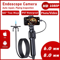 8mm/6mm Two-Way 360° Industrial Piping Endoscope Camera for Iphone Type-C Android IOS Inspection Mini Camera Endoscopic Rotary