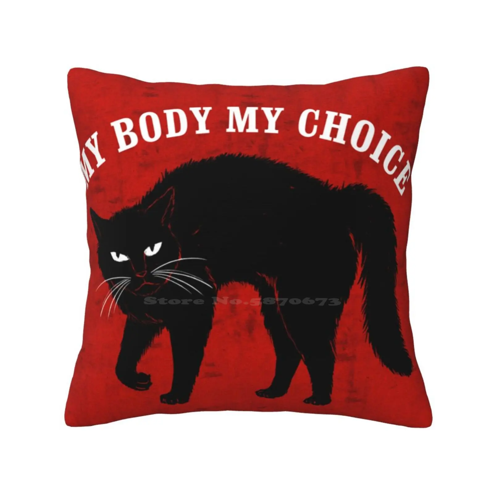 My Choice Red Background Home Sofa Car Cushion Cover Pillowcase My My Choice Mybodymychoice Cats Womens Rights Feminist Feminism