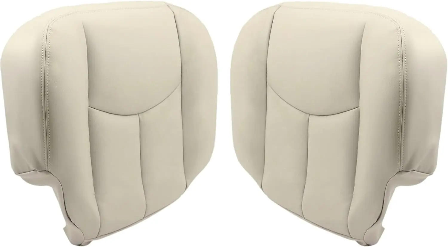 Microfiber Leather 522 or 52i Light Tan Driver Side Bottom & Passenger Side Bottom Replacement Seat Cover Compatible with Chevy