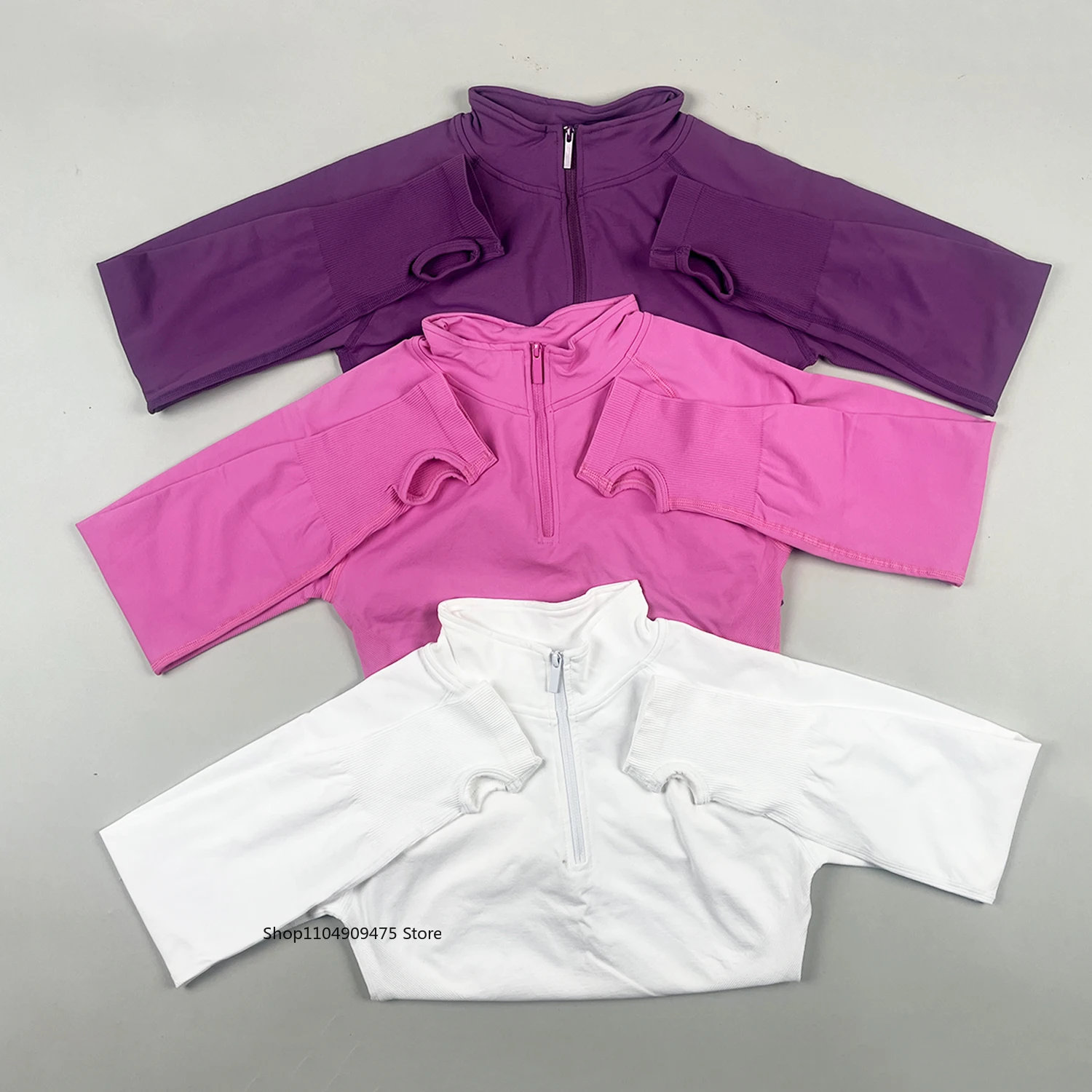 Women's Impact Half Zippy Long Sleeve Gym Top Yoga Pilates Seamless Sports Jacket Fitness Running Workout Clothing tops mujer
