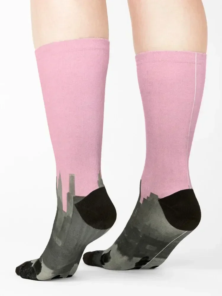 جوارب نيويورك ليالي مخصصة جديدة في جوارب رياضية زهرية للرجال والنساء للهوكي جوارب رجالية عصرية مجنونة للنساء