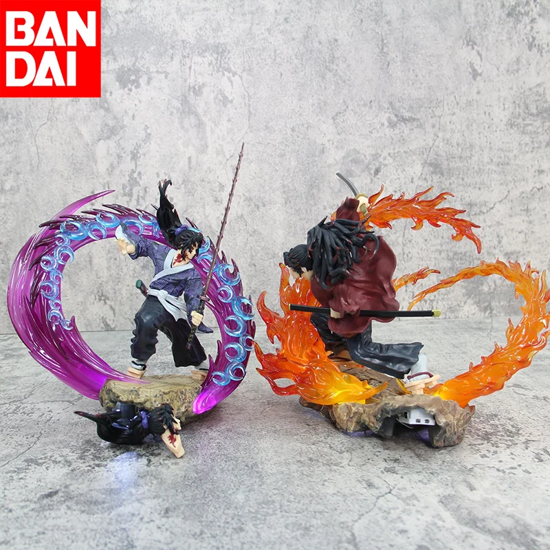 Demon Slayer Kimetsu No Yaiba Anime Kokushibo Tsugikuni Yoriichi Anime Figure With Led Light  Pvc Model Desktop Decoration Gift