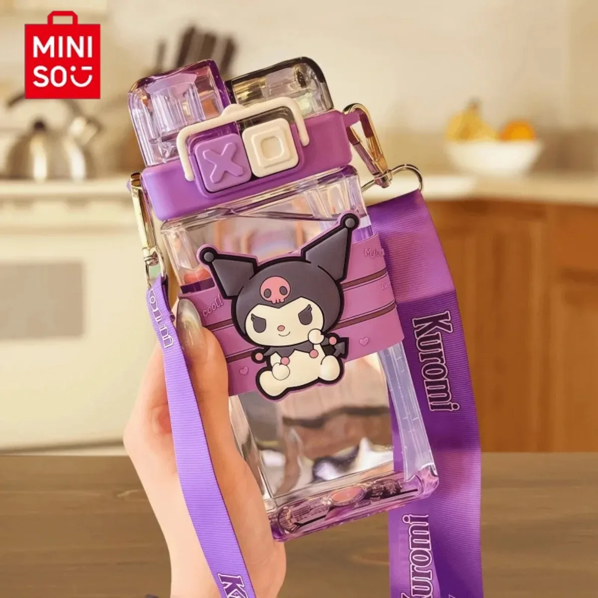 

MINISO My Melody Cinnamoroll Pochacco, милая изысканная модная пластиковая бутылка для воды большой емкости, квадратная соломенная чашка, студенческий подарок