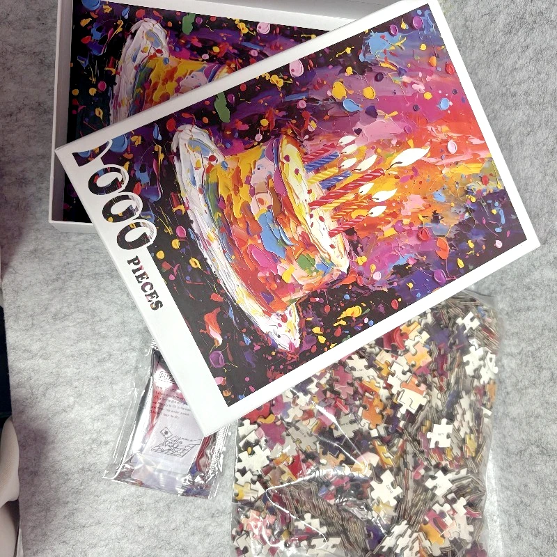 

Карточный пазл-конструктор «Торт на день рождения» толщиной 2 мм, 1000 деталей, из высококачественной бумаги, мультяшный, для самостоятельной сборки, игрушка ручной работы, подарок на день рождения