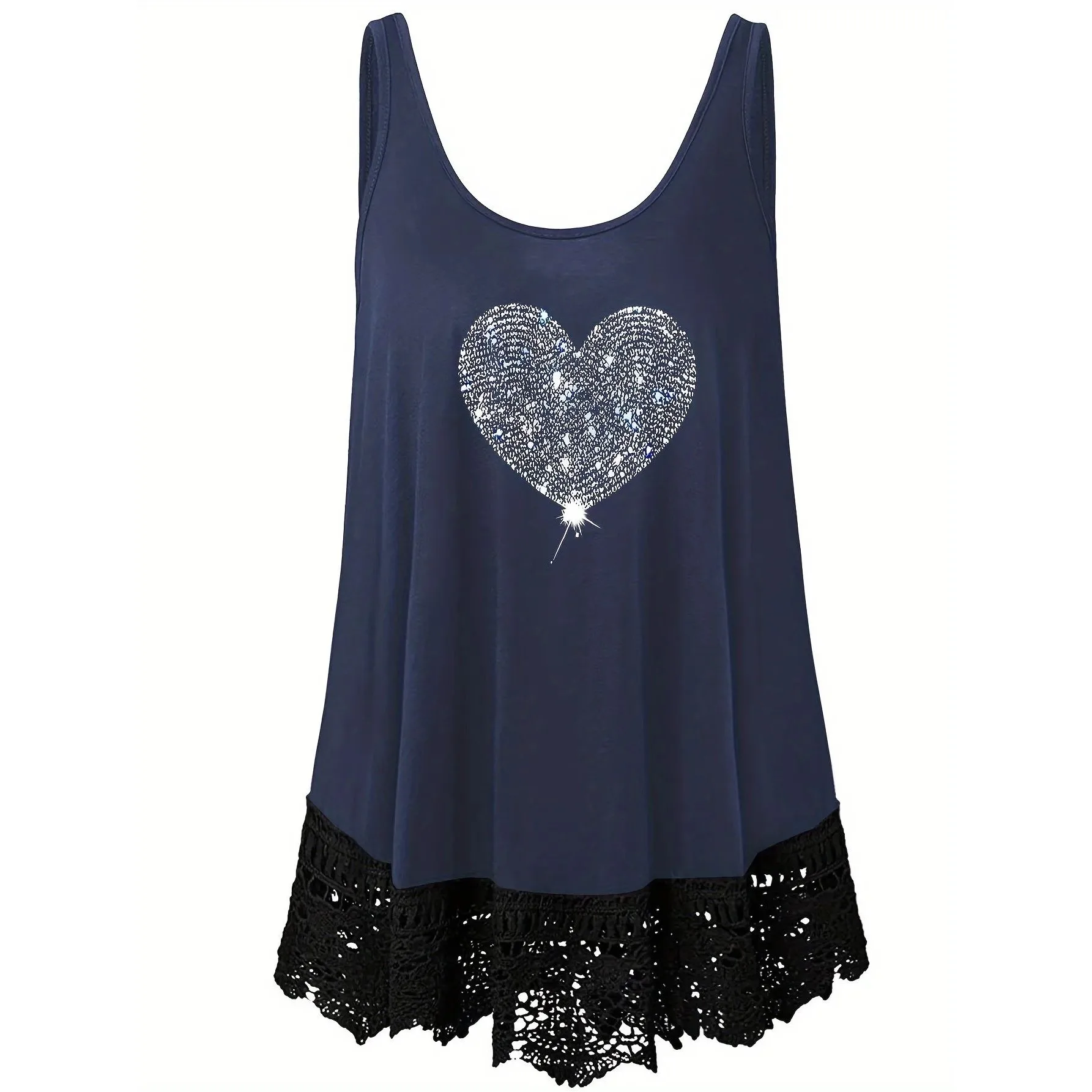 

Летний женский жилет больших размеров с сердечками, повседневная рабочая одежда с кружевной нашивкой, другой материал 00% для грушевого тела