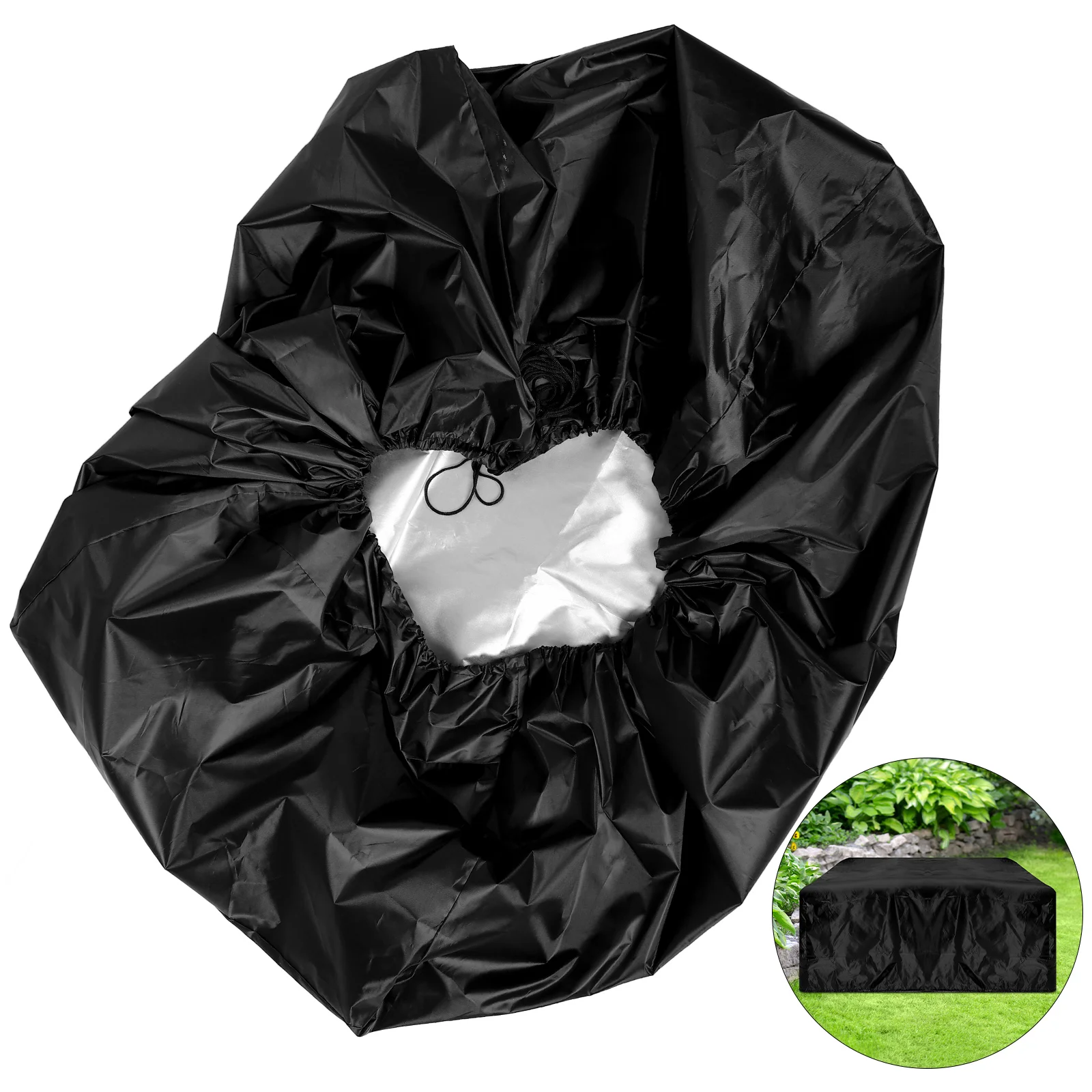 

Table Cover Outdoor Furniture Oxford Cloth Brown Rectangular Fire Pit Covers